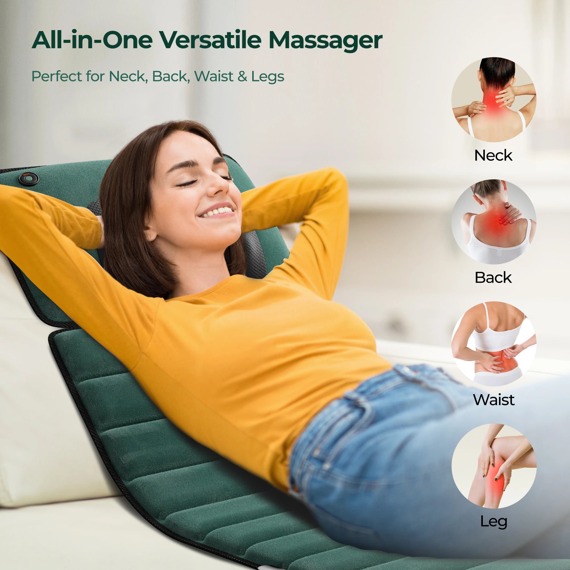 Full Body Massage Mat with Heat & 10 Motors