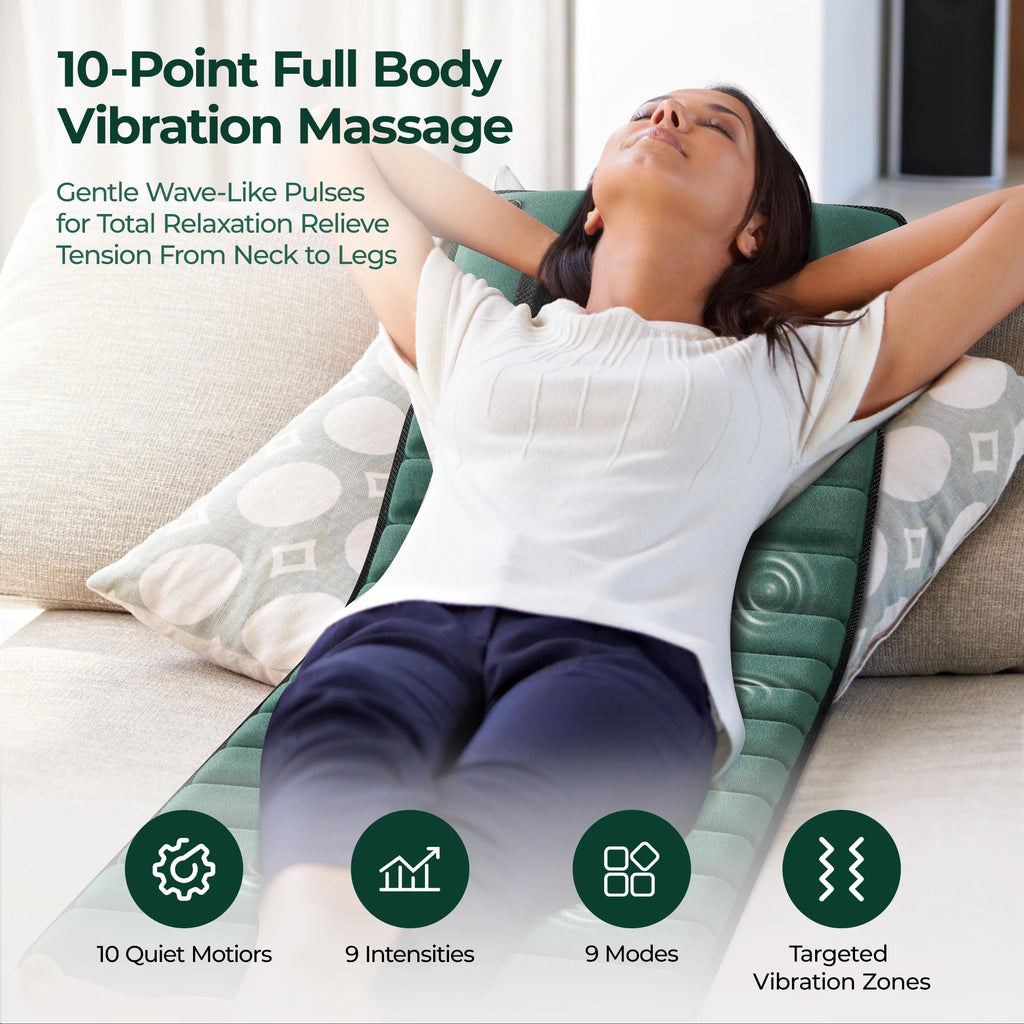 Full Body Massage Mat with Heat & 10 Motors