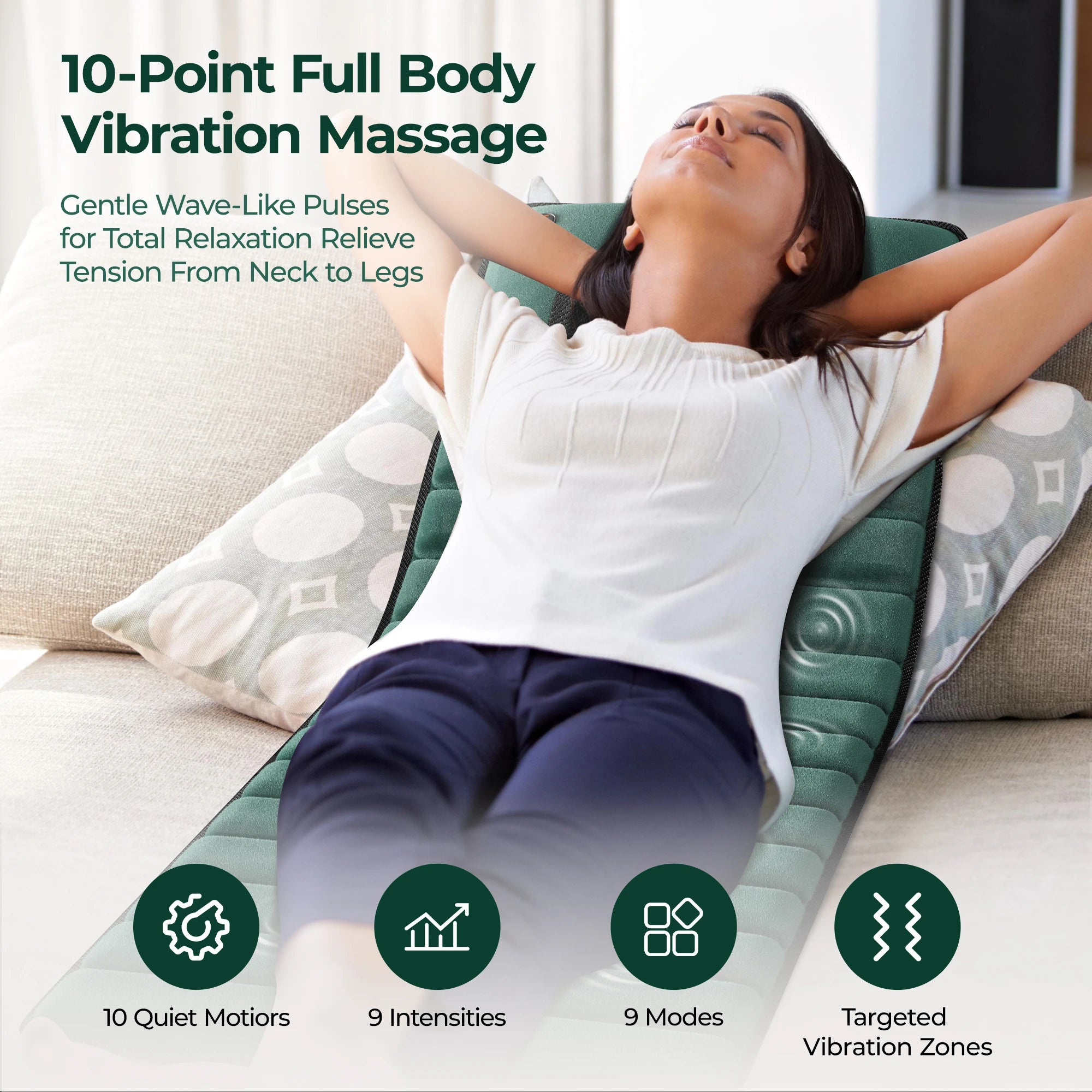 Full Body Massage Mat with Heat & 10 Motors