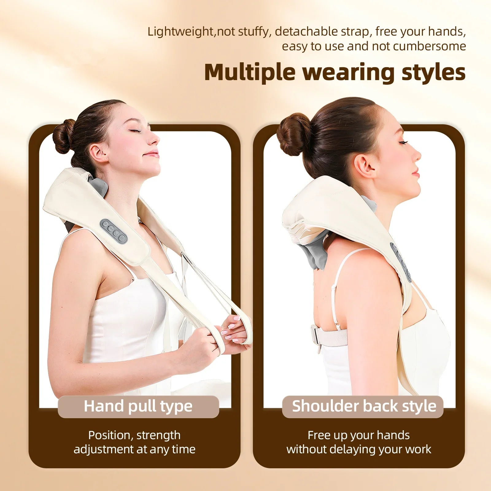 Wireless Neck & Shoulder Massager with Heat & Deep Kneading