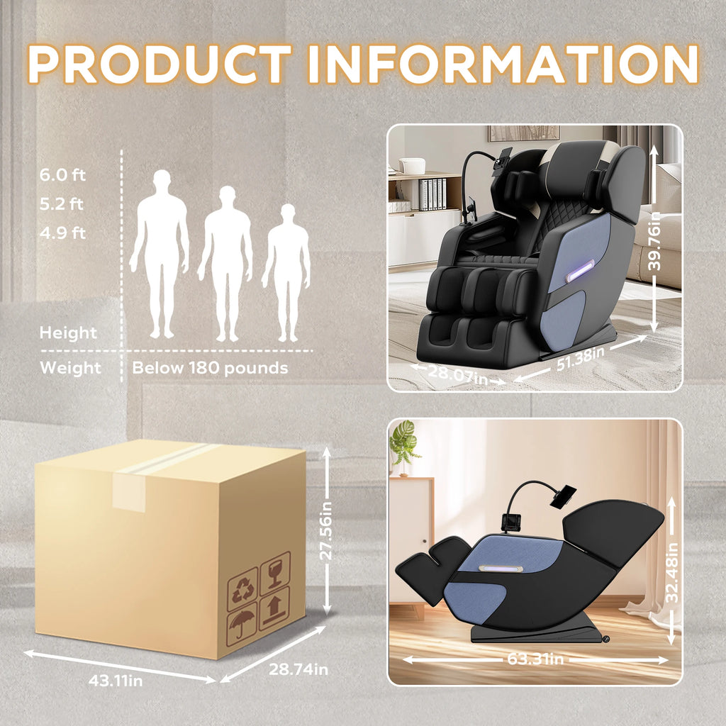 Zero Gravity Massage Chair with Bluetooth