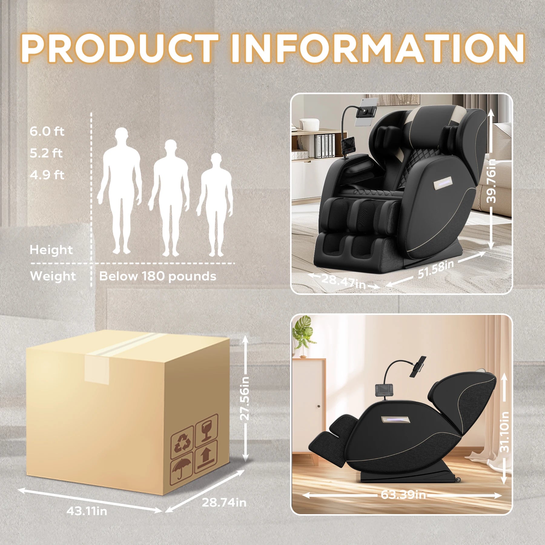 Zero Gravity Heated Massage Chair