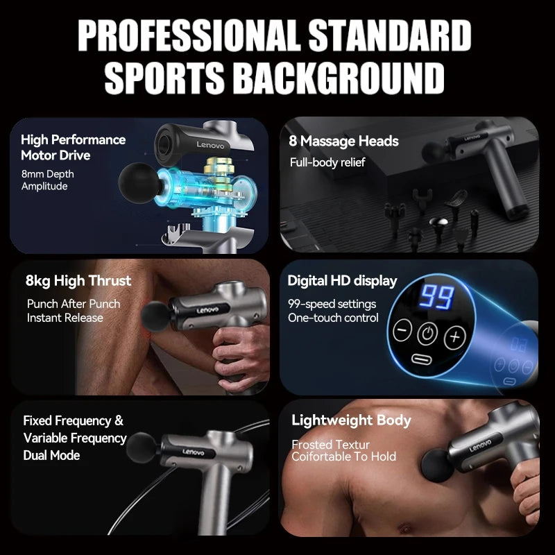 8-Head Deep Tissue Massage Gun