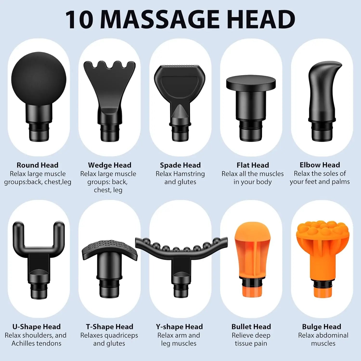 10-Head Deep Tissue Massage Gun