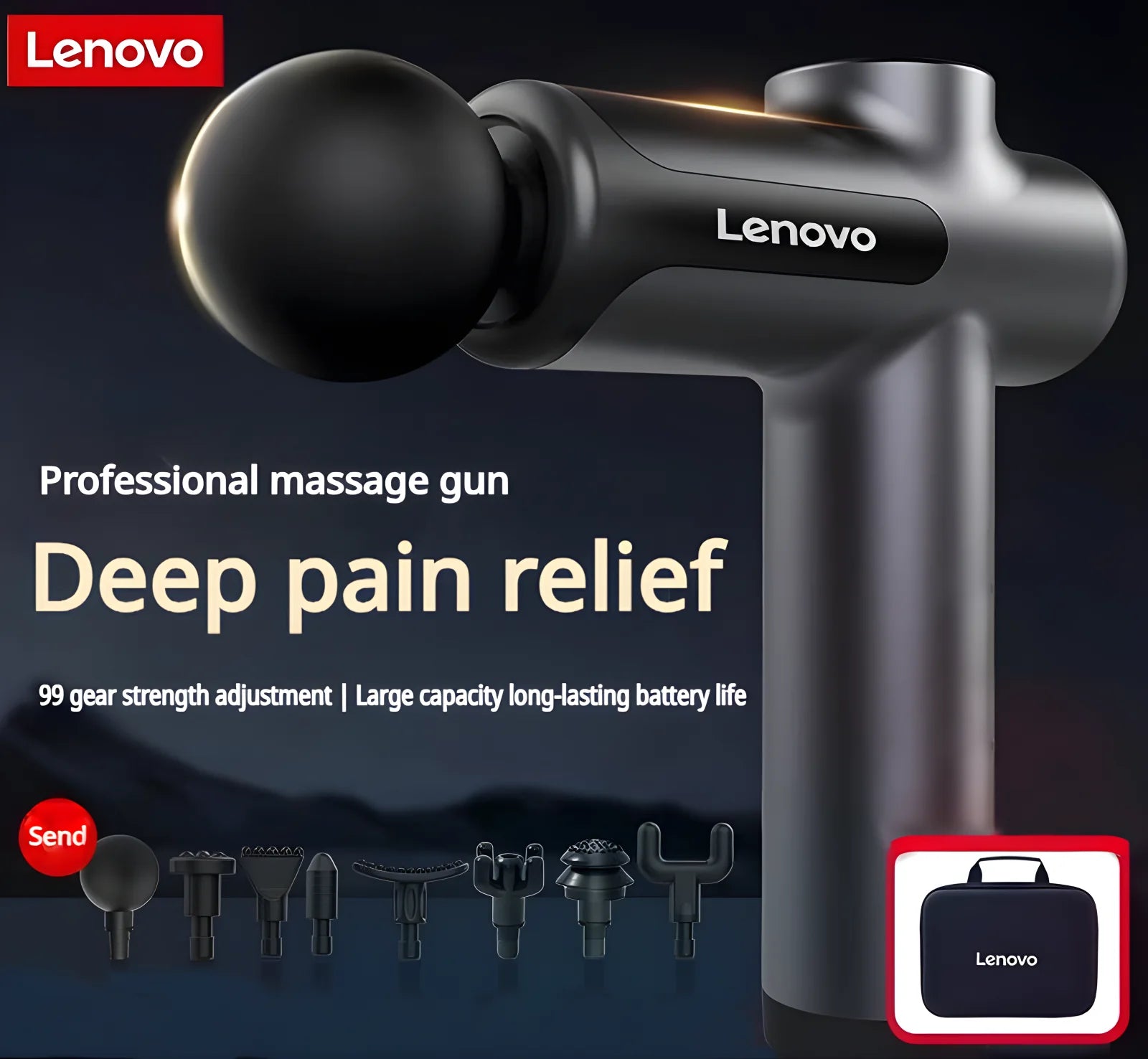 6 Head Massage Gun with LED Touch Display & Long Battery Life
