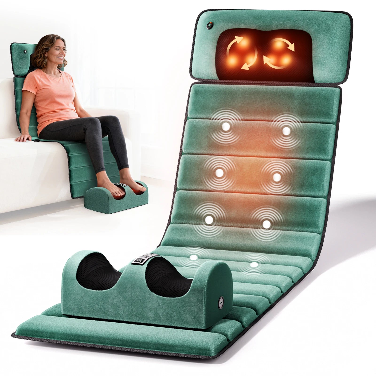 Full Body Massage Mat with Heat & 10 Motors
